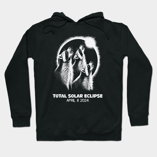 Raccoons Total solar eclipse 2024 Hoodie by Sabahmd